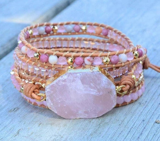 Rose Quartz Wrap Bracelet