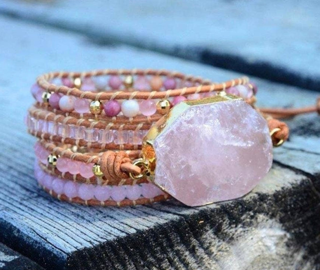Rose Quartz Wrap Bracelet