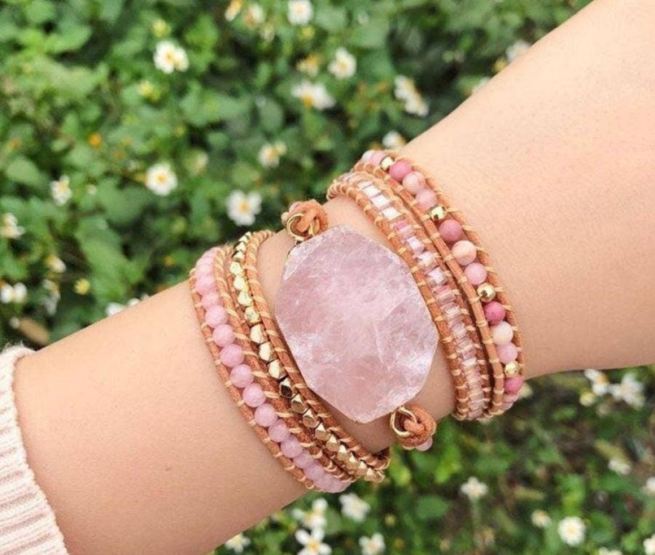 Rose Quartz Wrap Bracelet