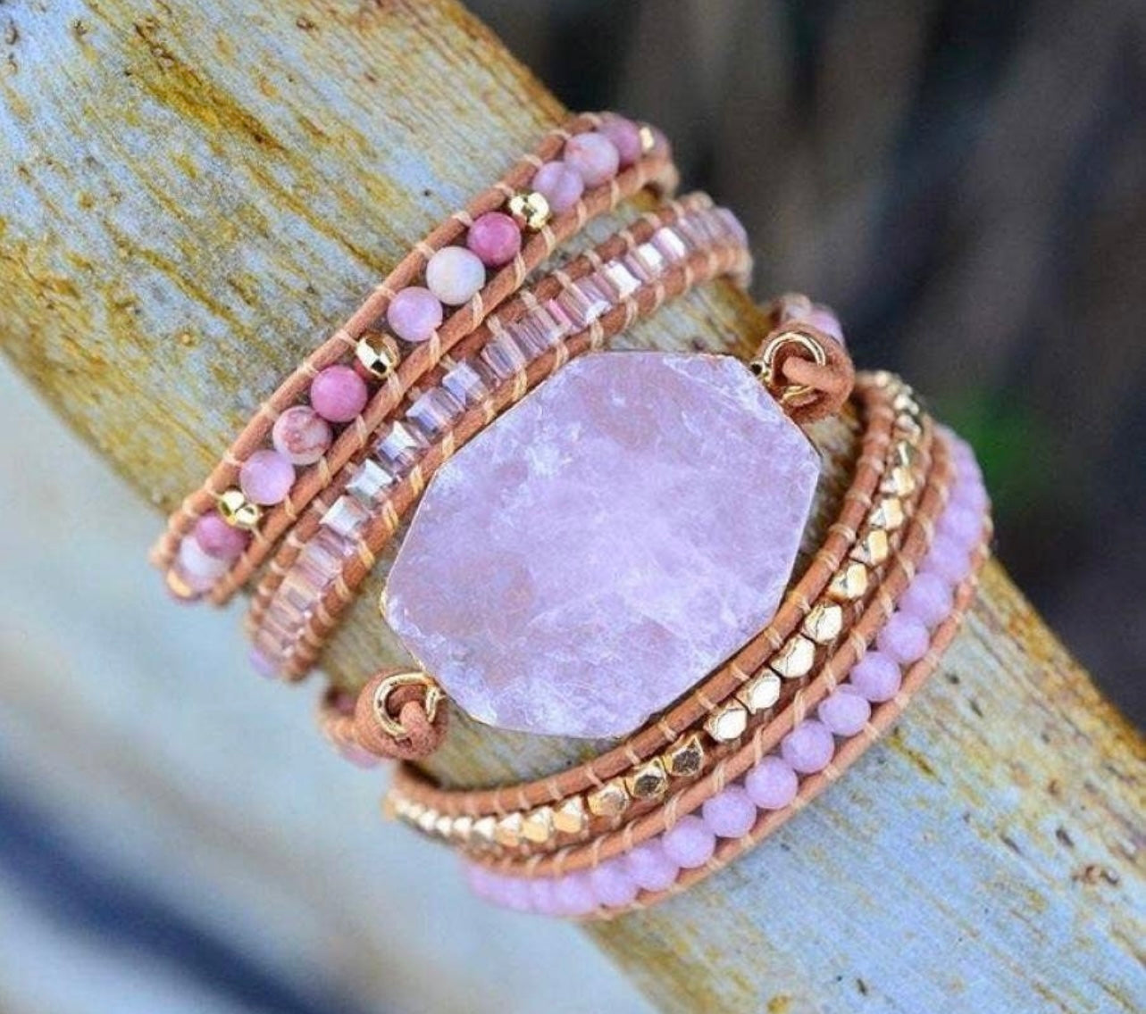 Rose Quartz Wrap Bracelet