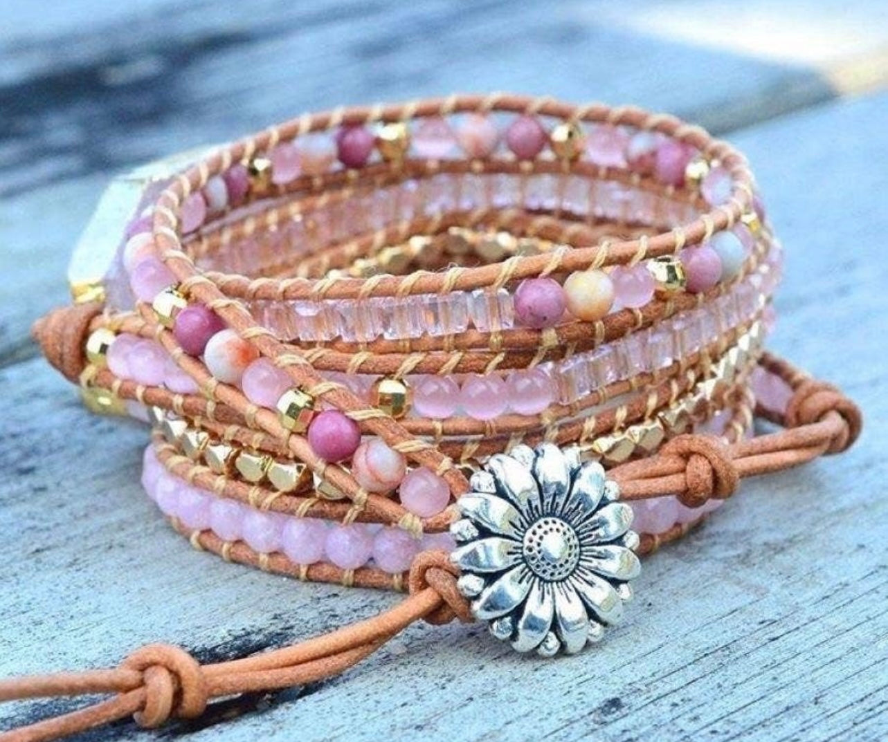 Rose Quartz Wrap Bracelet