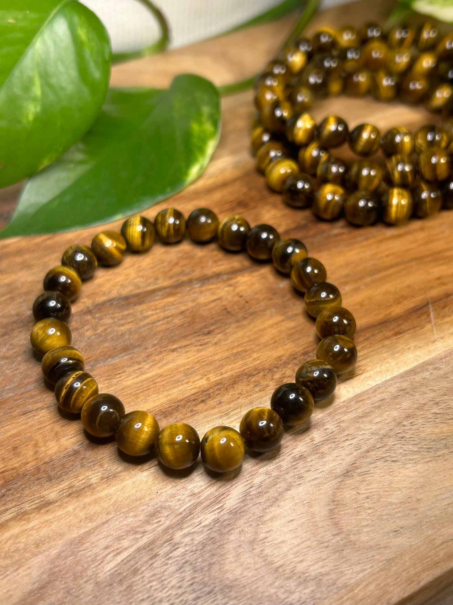 Tigers Eye 8mm Round Bead Bracelet