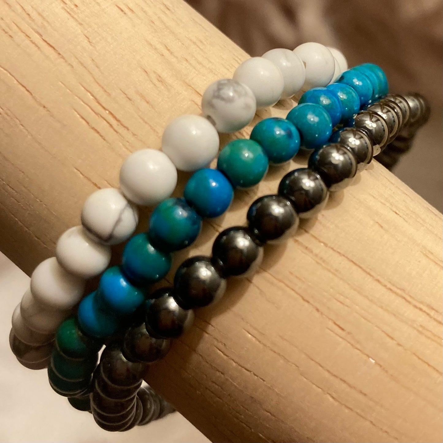Chrysocolla 4mm Round Bead Bracelet