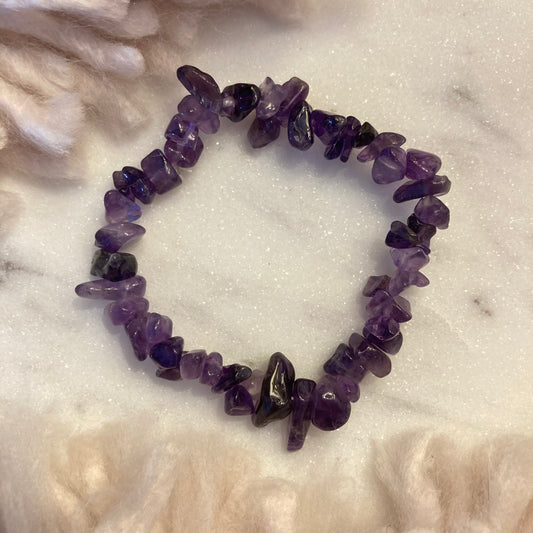 Amethyst Crystal Chip Bracelet