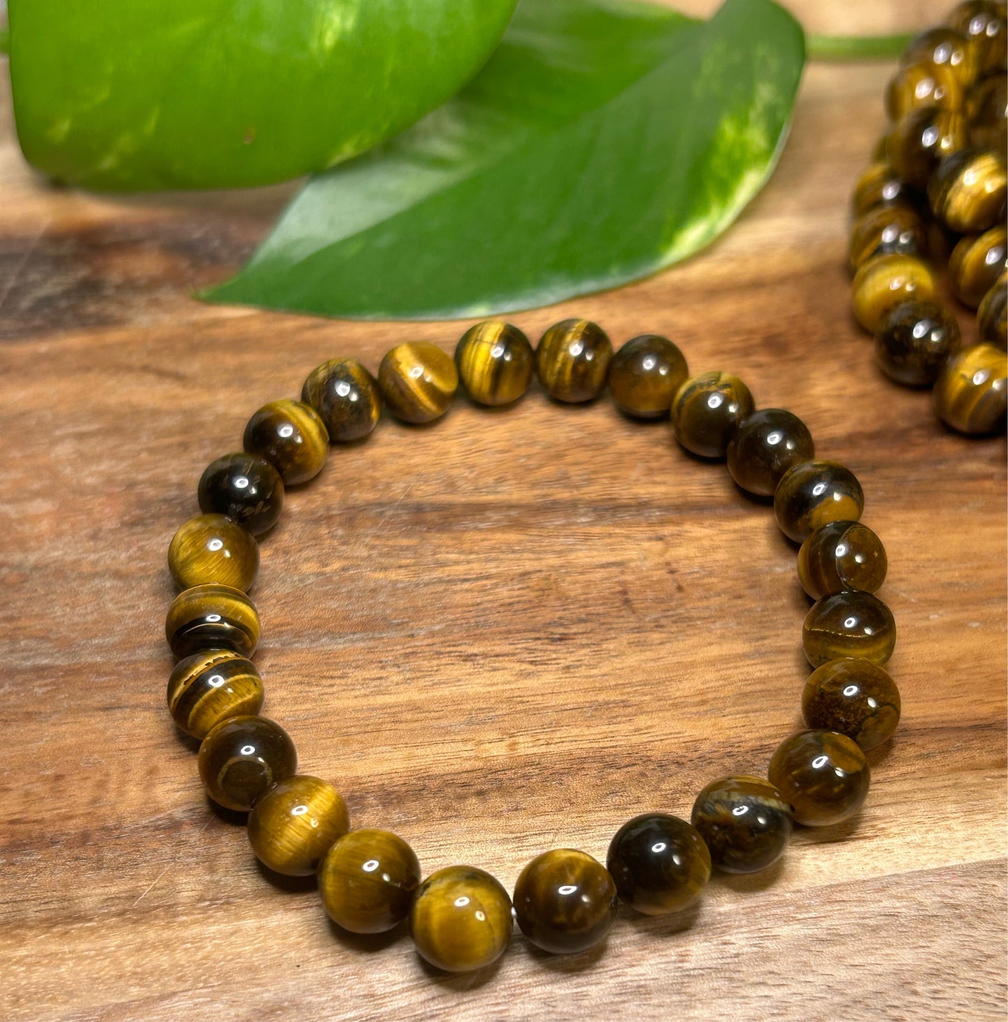 Tigers Eye 8mm Round Bead Bracelet