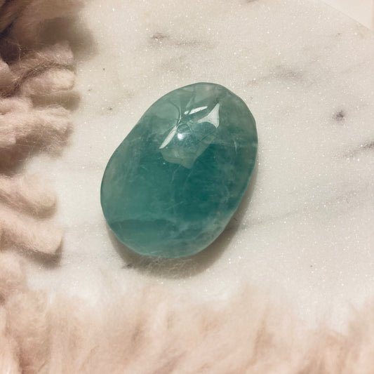 Green Fluorite Large Flat Tumble