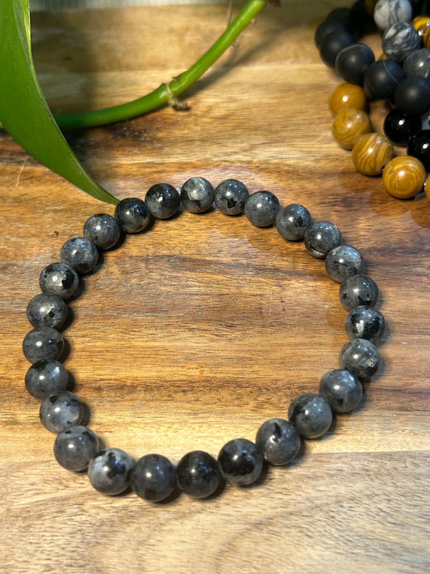 Labradorite Stretch Bead Bracelet - Large Size