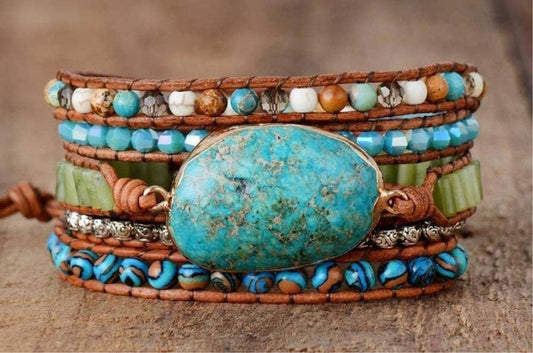 Turquoise Jasper Wrap Bracelet