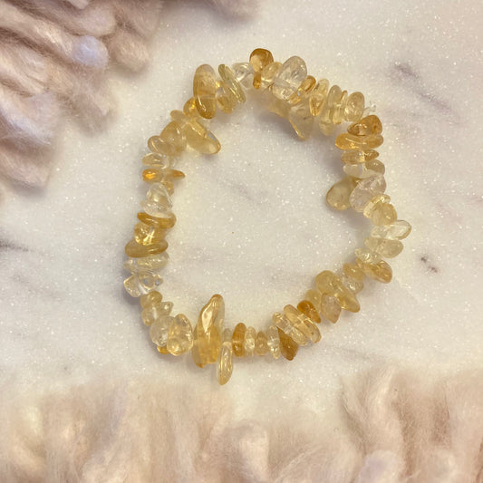 Citrine Crystal Chip Bracelet