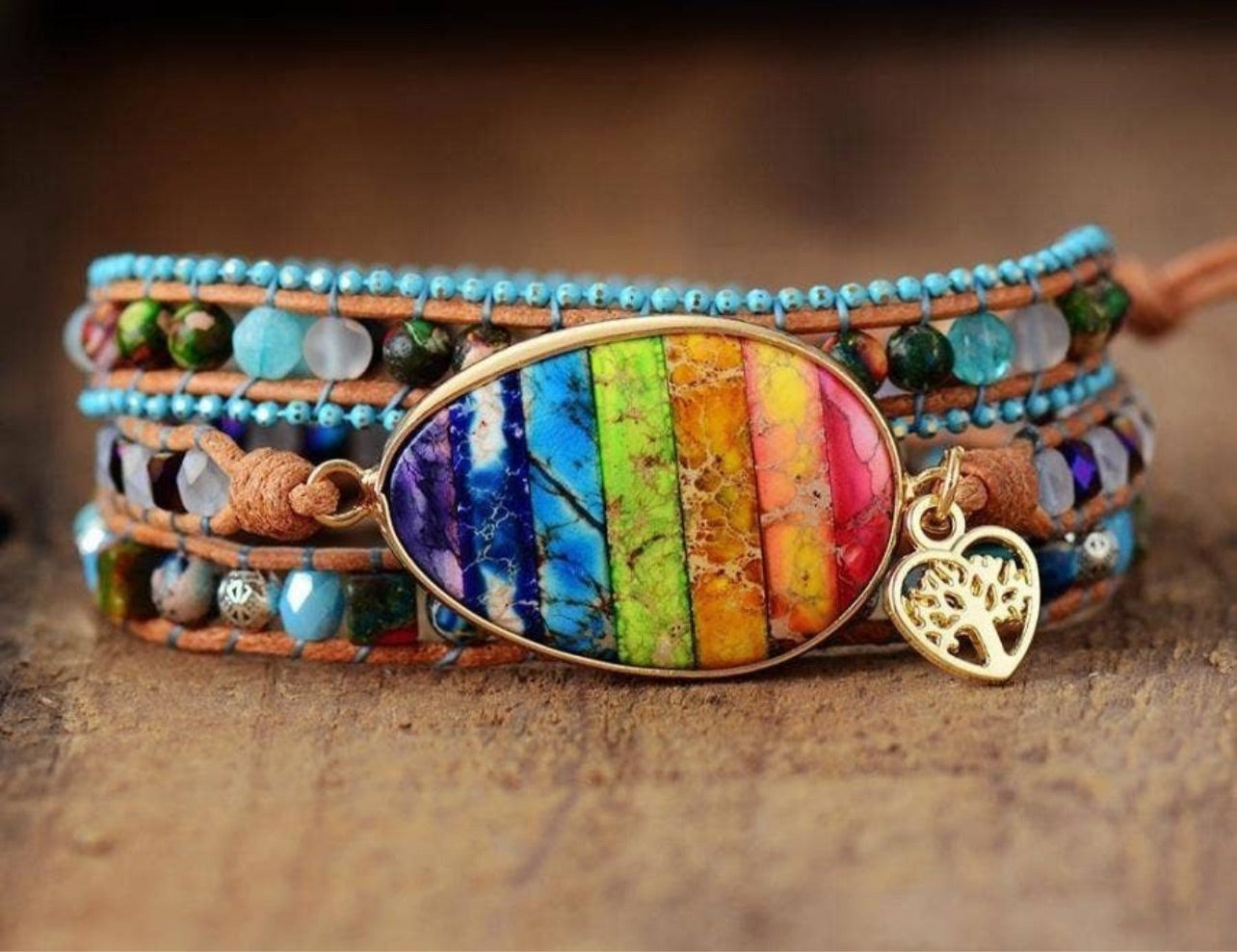 Rainbow Chakra Wrap Bracelet