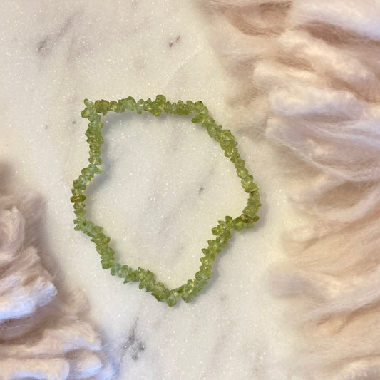 Peridot Crystal Chip Bracelet