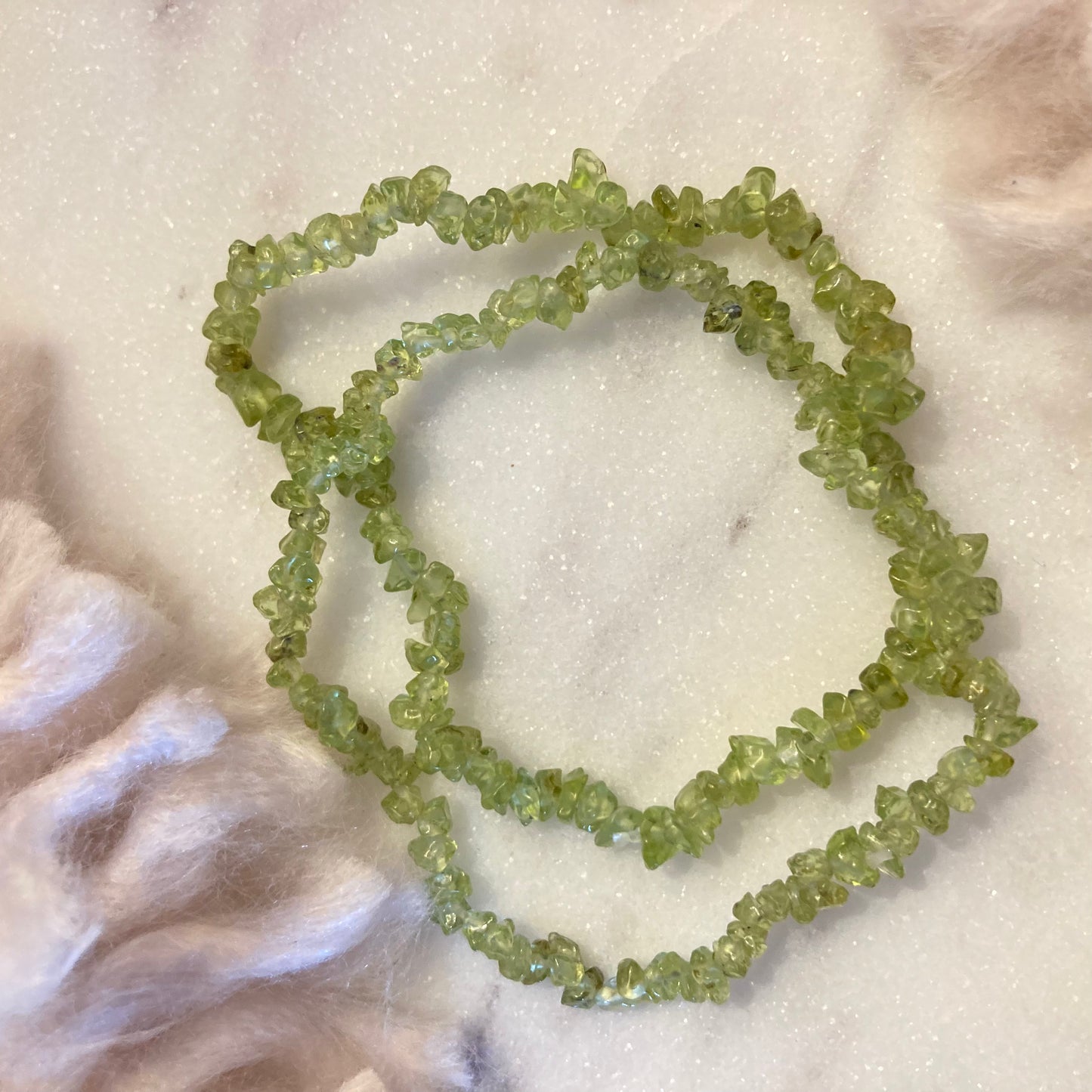 Peridot Crystal Chip Bracelet