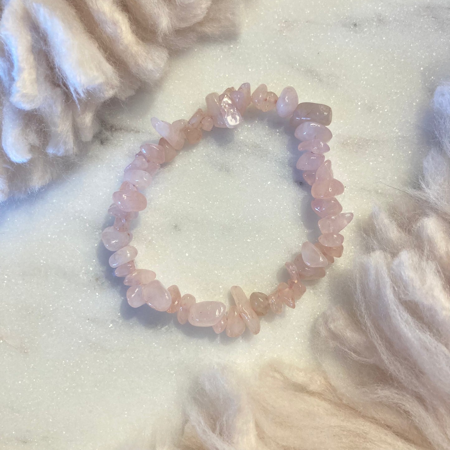 Rose Quartz Crystal Chip Bracelet