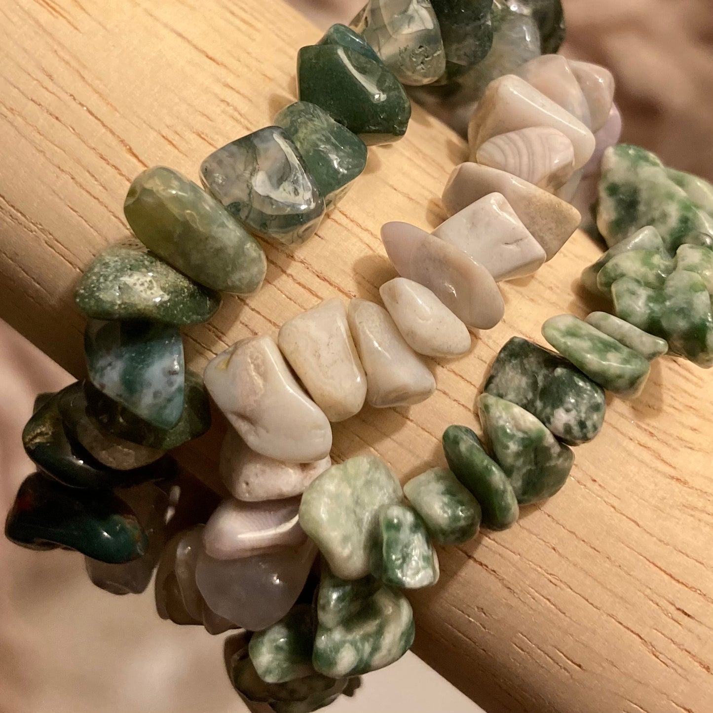 Grey Agate Crystal Chip Bracelet