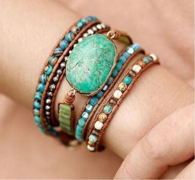 Turquoise Jasper Wrap Bracelet