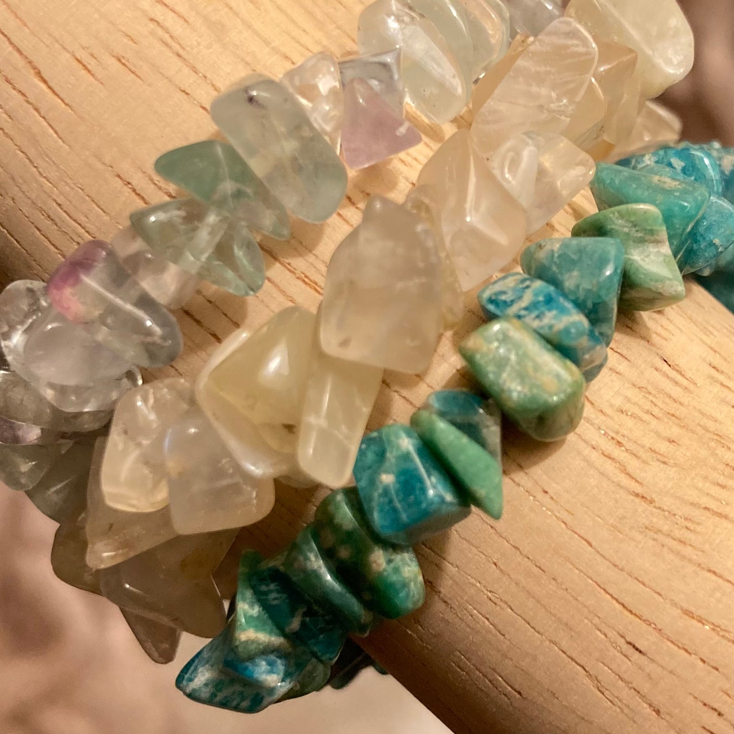 Green Fluorite Crystal Chip Bracelet