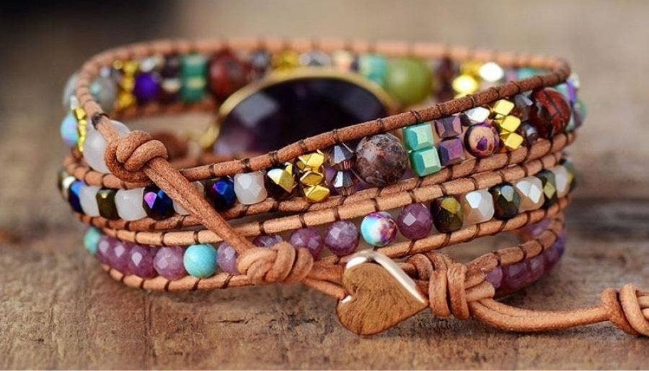 Amethyst & Lepidolite Wrap Bracelet
