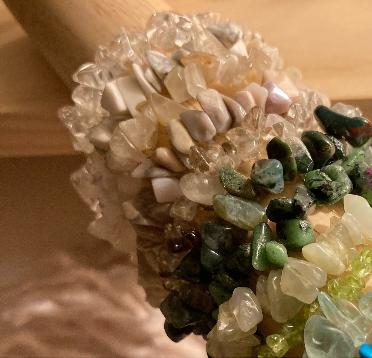 Grey Agate Crystal Chip Bracelet