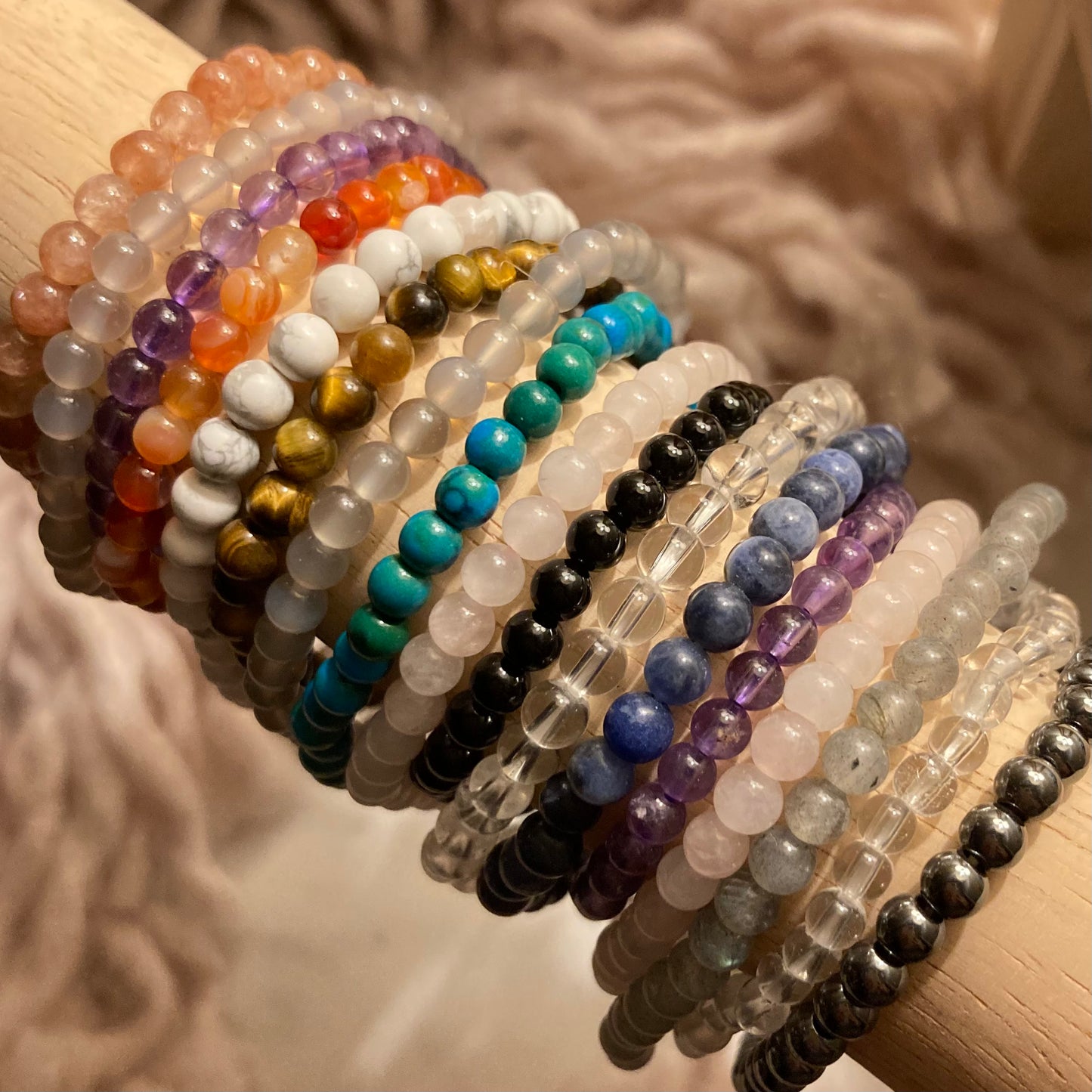Tigers Eye 4mm Round Bead Bracelet