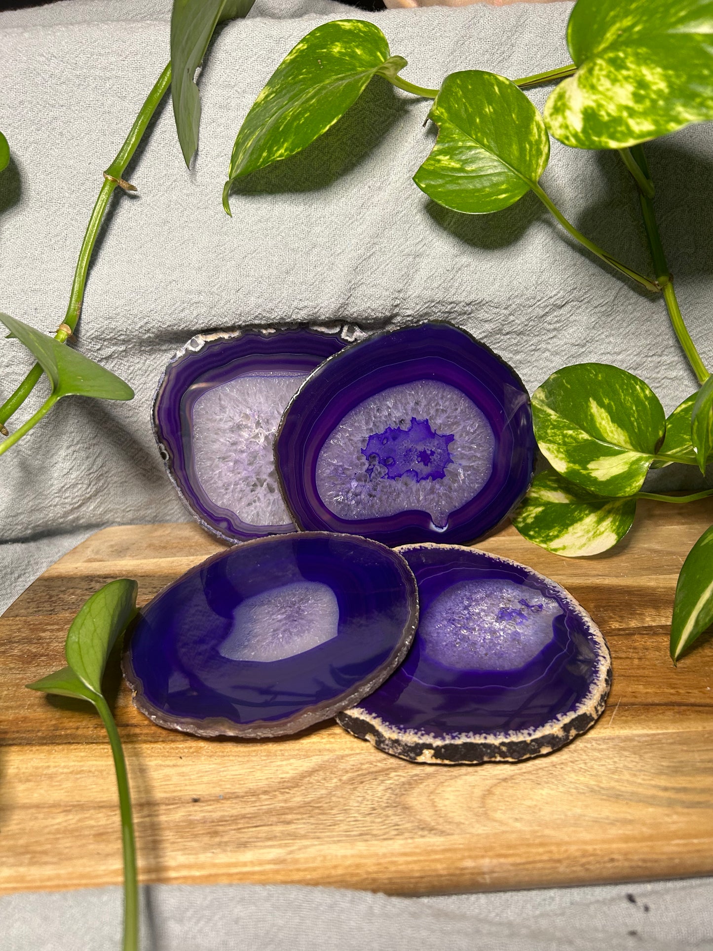 Purple Agate Coaster Set of 4