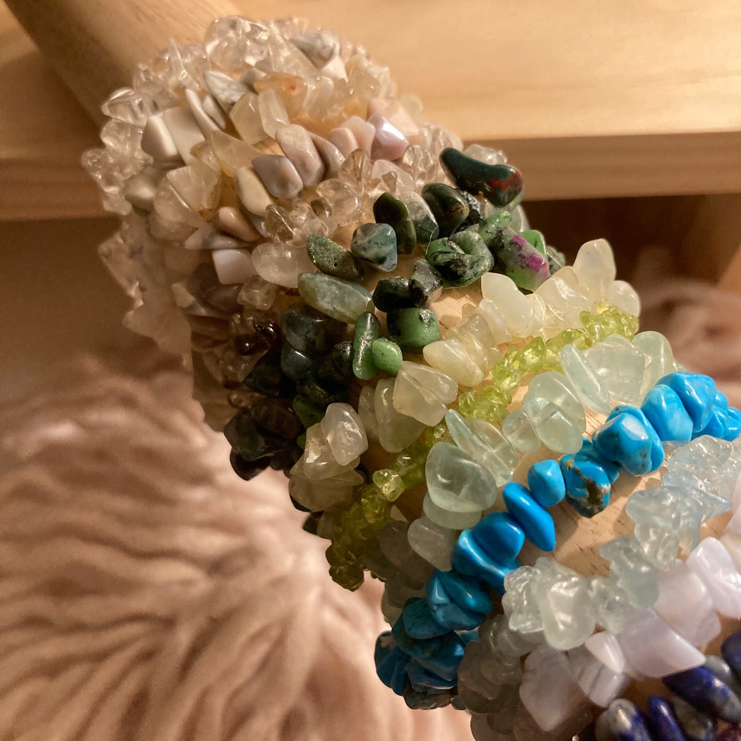 Moonstone Crystal Chip Bracelet