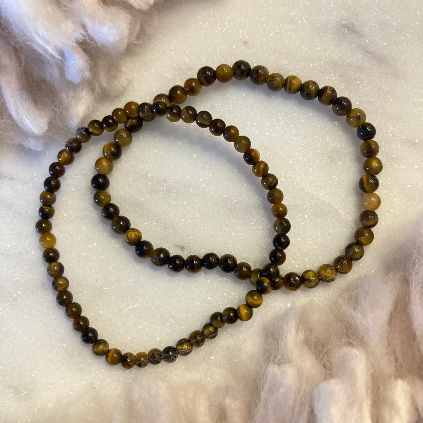 Tigers Eye 4mm Round Bead Bracelet