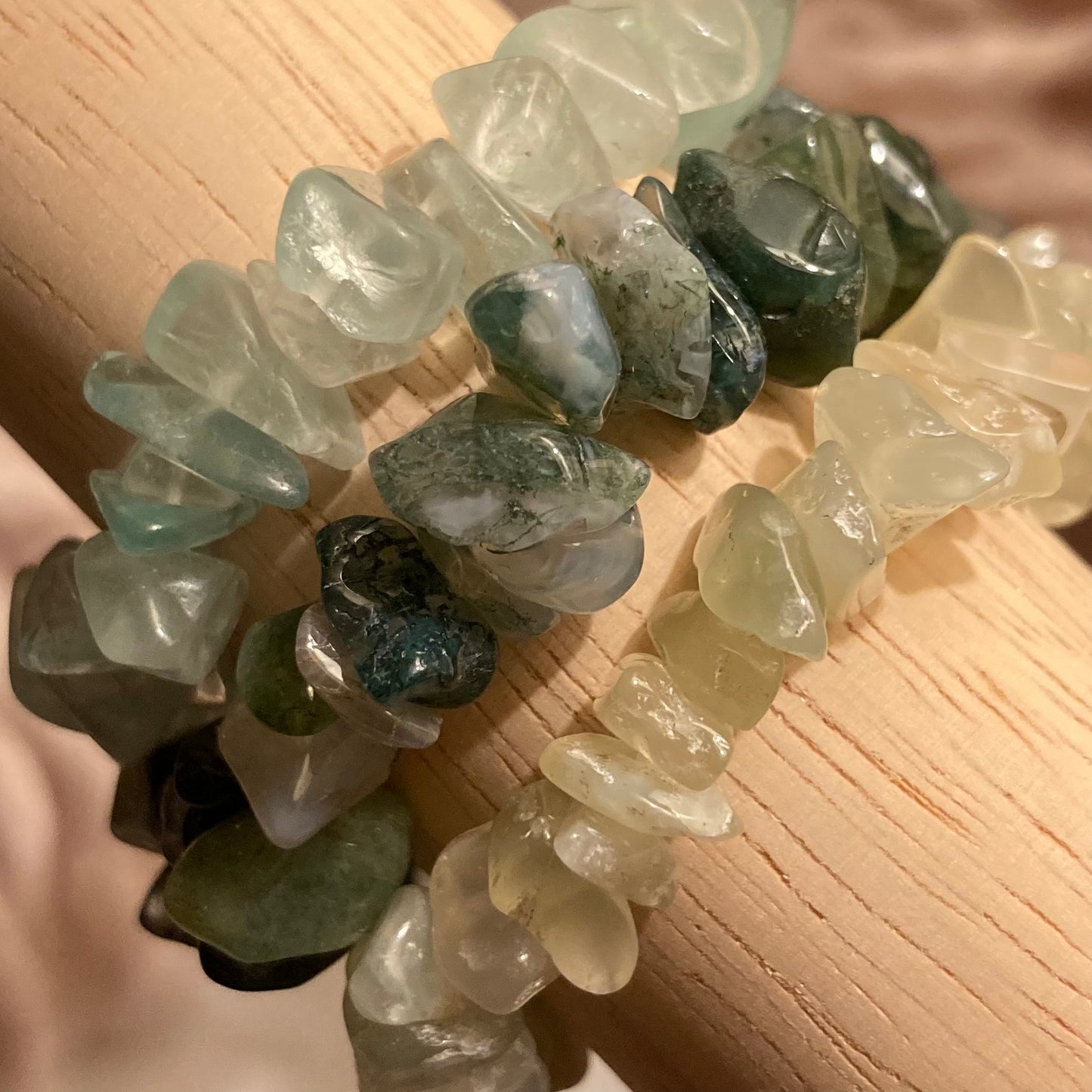 New Jade (Serpentine) Crystal Chip Bracelet