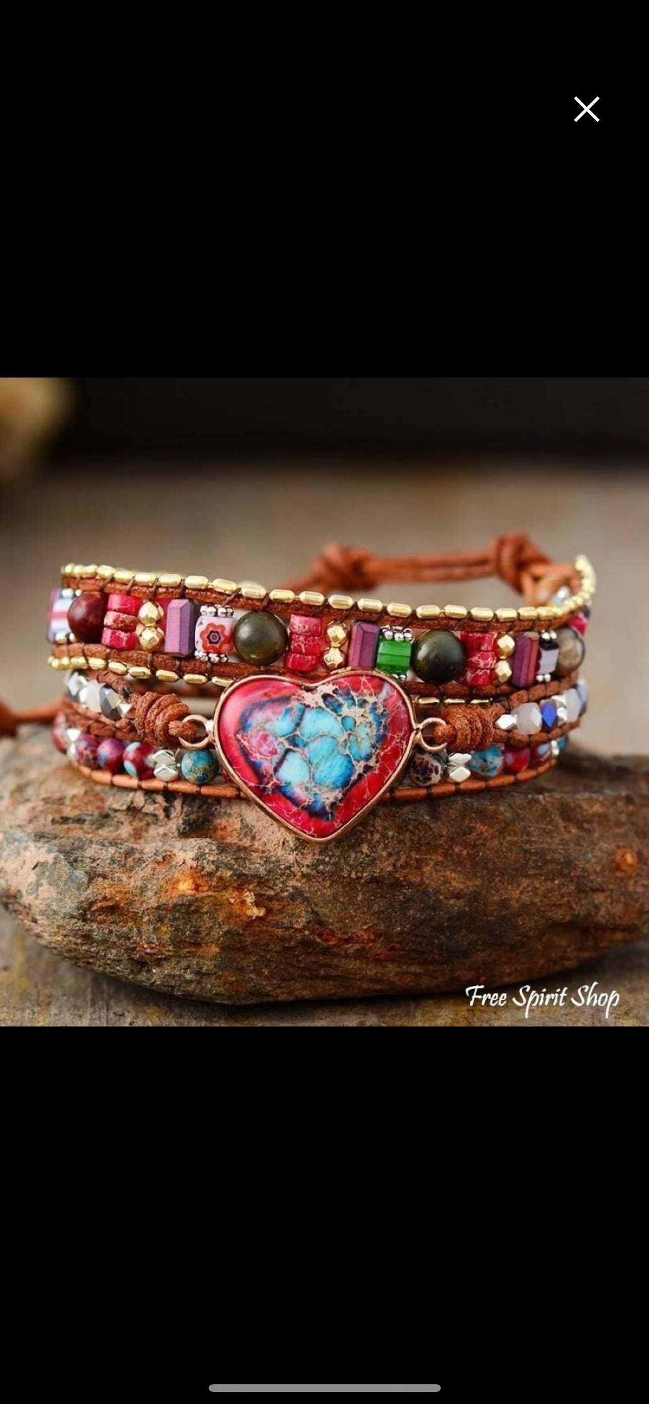 Jasper Heart Leather Wrap Bracelet (3 Layer)