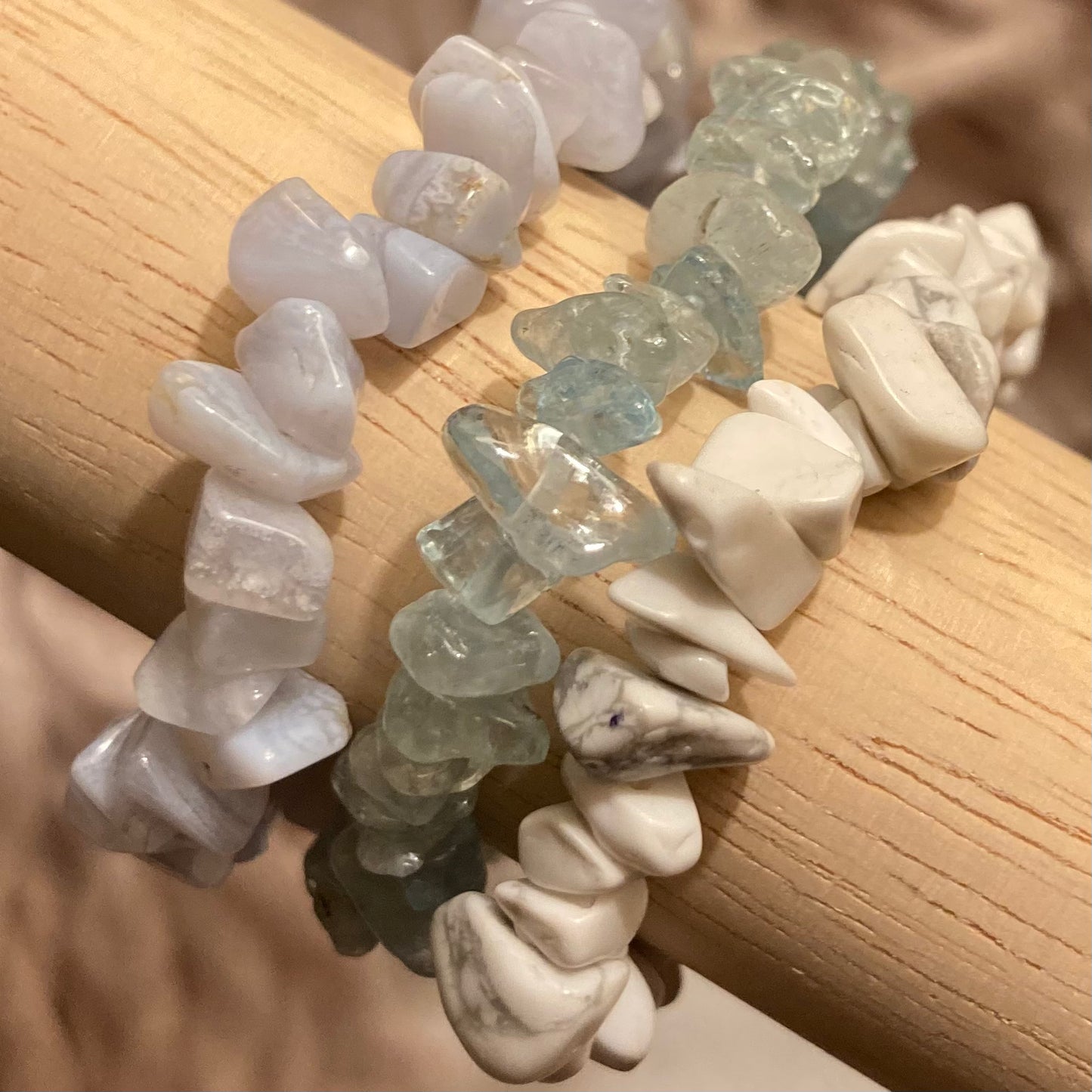 Aquamarine Crystal Chip Bracelet