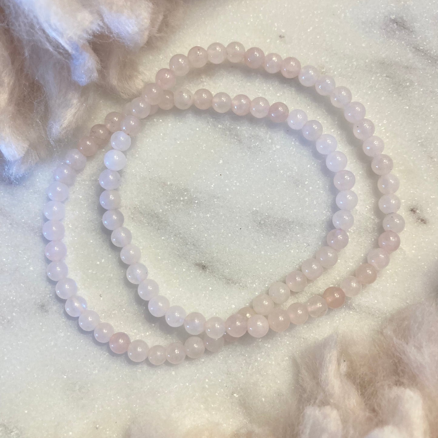 Rose Quartz 4mm Round Bead Bracelet