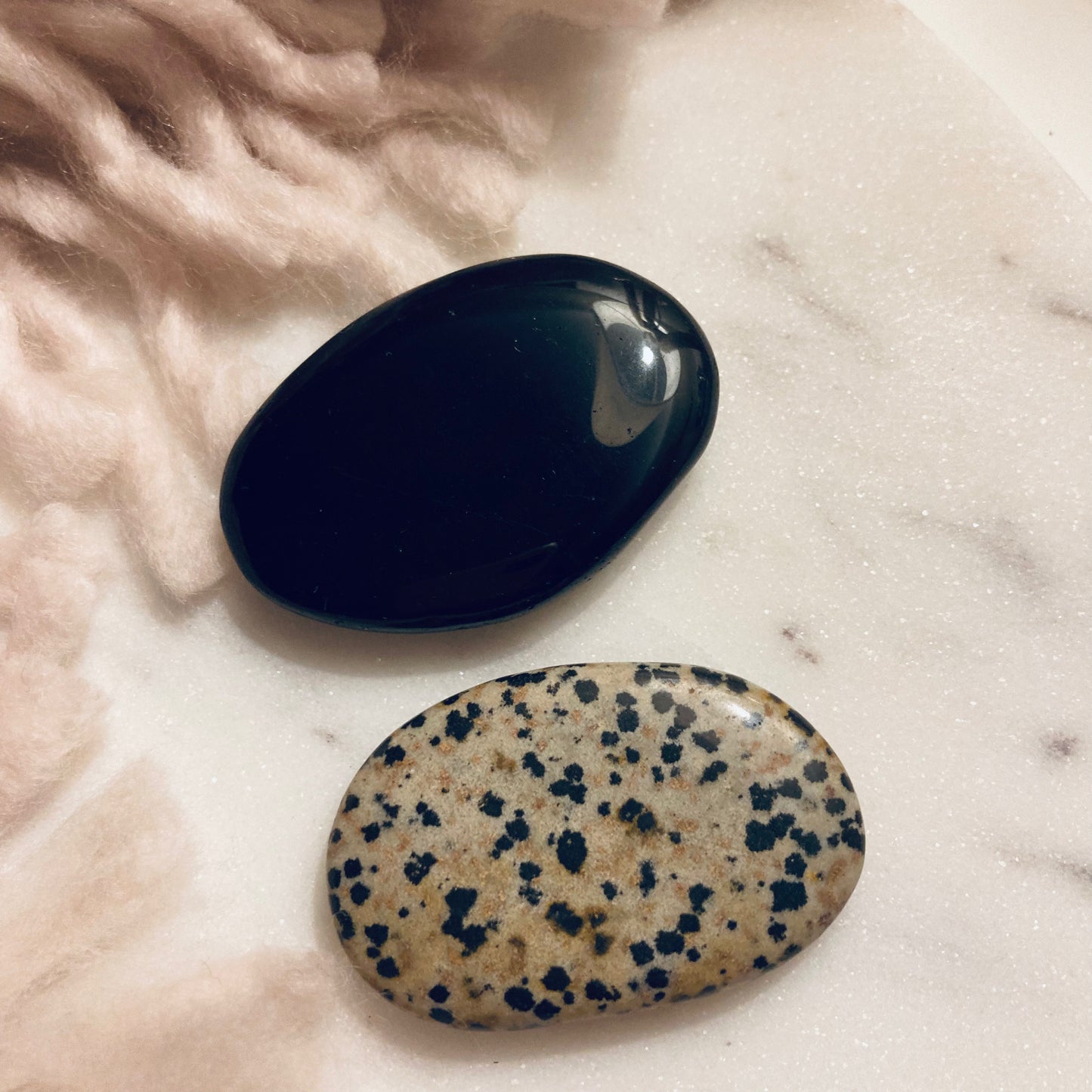 Black Obsidian Large Flat Tumble