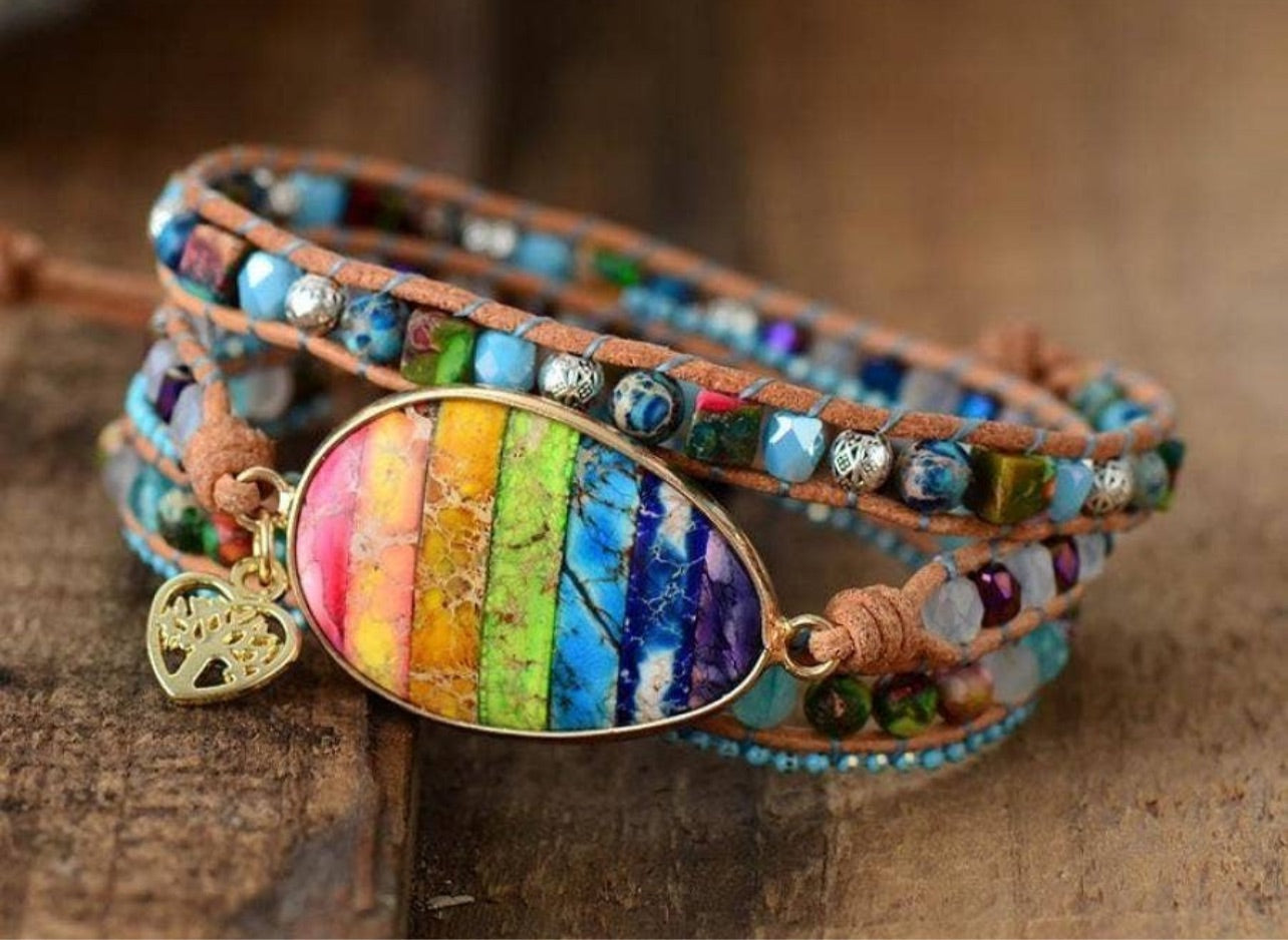 Rainbow Chakra Wrap Bracelet