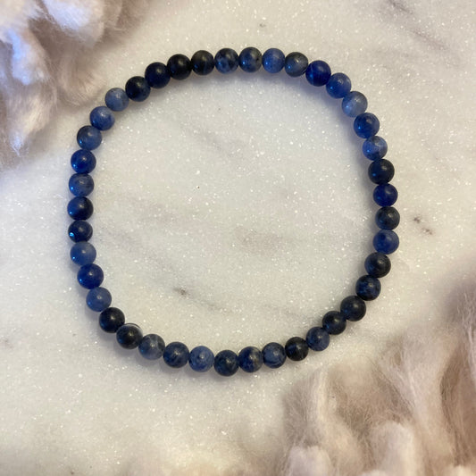 Sodalite 4mm Round Bead Bracelet