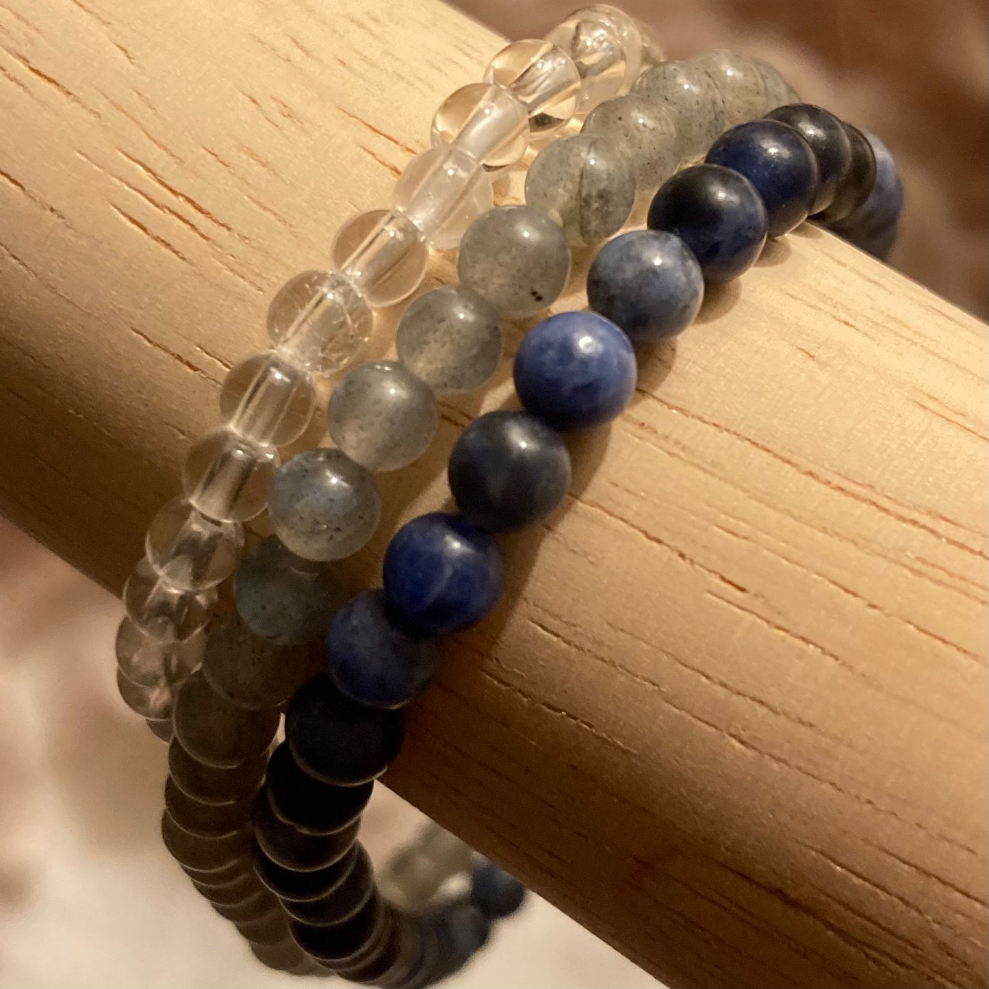 Labradorite 4mm Round Bead Bracelet