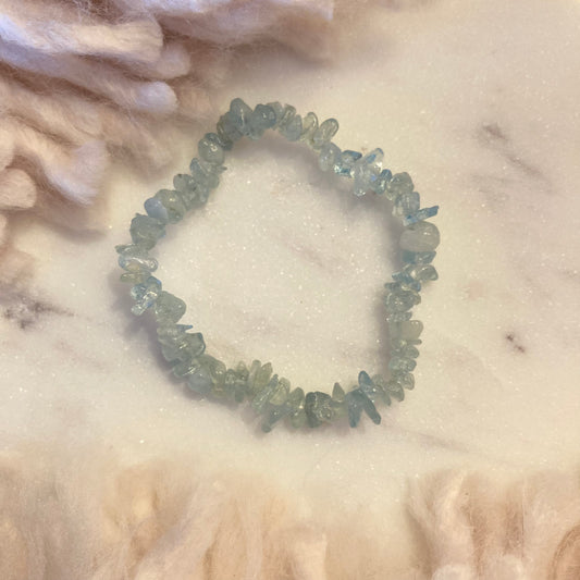 Aquamarine Crystal Chip Bracelet