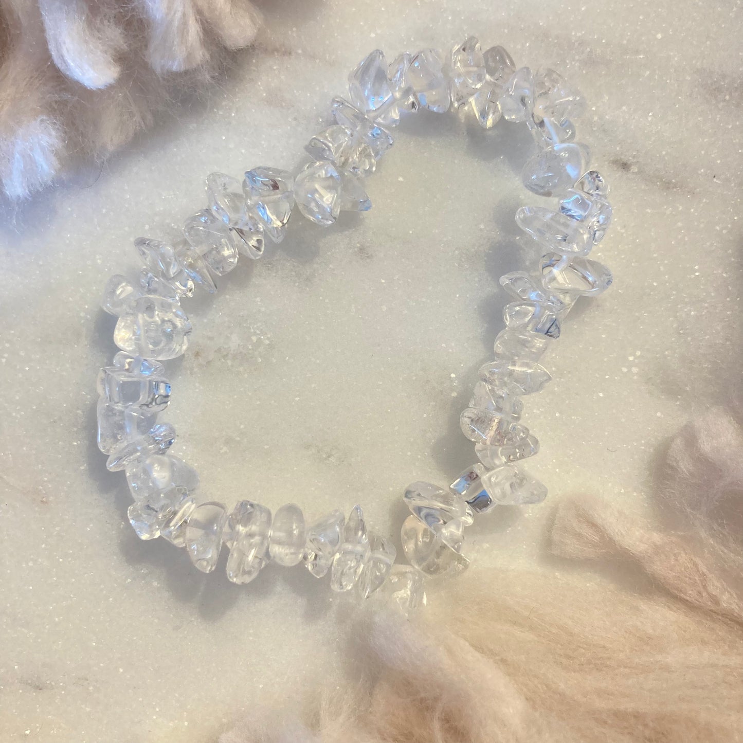 Clear Quartz Crystal Chip Bracelet